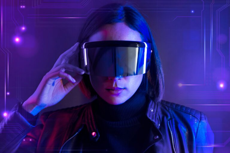 woman-wearing-smart-glasses-futuristic-technology-digital-remix